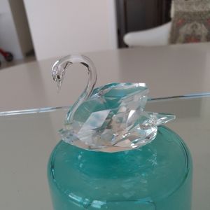 🌸 Swarovski Crystal Swan Figure Retired Small no box